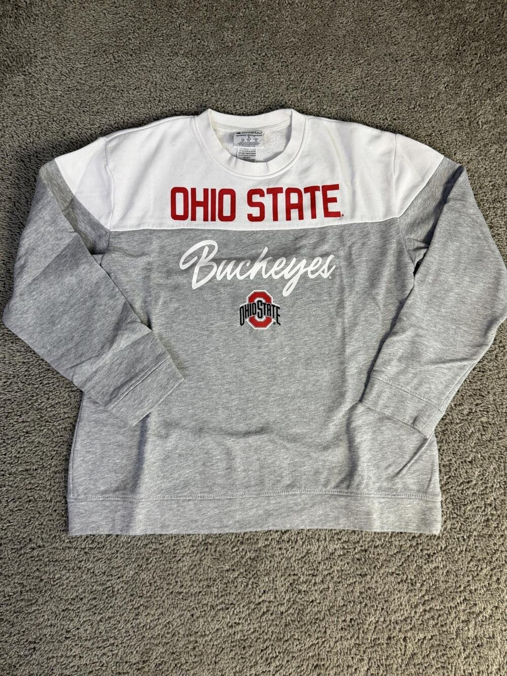 Ohio State Buckeyes Sweatshirt Womens Small Gray NCAA Football Champion